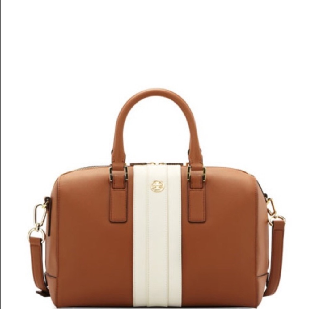 Tory Burch Robinson Striped Middy Satchel